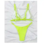 Sling Bikini Set with Metallic Decorative Buckles Two Piece Neon Green