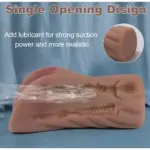Realistic Simple Mini Textured Male Masturbator – x x inches DarkBrown