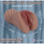Realistic Simple Mini Textured Male Masturbator – x x inches DarkBrown