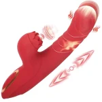 Realistic in Heating Thrusting Vibrator with Thrusting Tapping Vibrating Modes Red