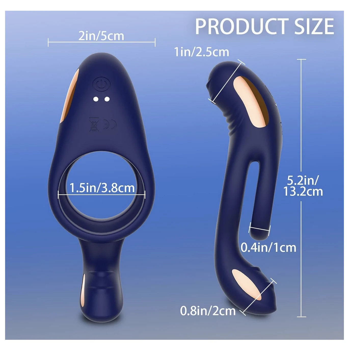 APP & RC Silicone Vibrating Cock Ring Blue