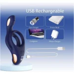 APP & RC Silicone Vibrating Cock Ring Blue