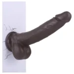 Realistic Flexible Dildo with Strong Suction Cup Inches Dark Brown Up