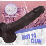 Realistic Flexible Dildo with Strong Suction Cup Inches Dark Brown Up