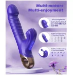 App Controlled Thrusting Vibrating Rabbit Dildo Purple