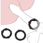 Black Beaded Cock Rings