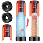 Rechargeable Automatic Vacuum Penis Enlarger Pump with Suction Intensities Red