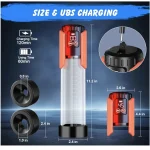 Rechargeable Automatic Vacuum Penis Enlarger Pump with Suction Intensities Red