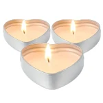 Heart Shaped Tea Light Candle Unscented White Set
