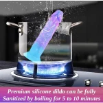 Realistic Slim Silicone Dildo Inch Radiant Blue