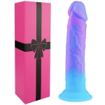 Realistic Slim Silicone Dildo Inch Radiant Blue