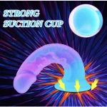 Realistic Slim Silicone Dildo Inch Radiant Blue