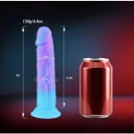 Realistic Slim Silicone Dildo Inch Radiant Blue