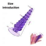 Soft Spiral Threaded Anal Plug Inches Purple