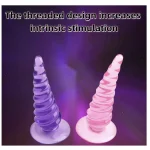 Soft Spiral Threaded Anal Plug Inches Purple