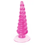 Soft Spiral Threaded Anal Plug Inches Purple