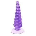 Soft Spiral Threaded Anal Plug Inches Purple