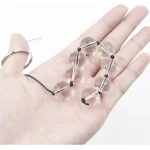 Glass Anal Beads With Pull String Inches Black