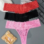 Low Waist Lace Floral Panties Black