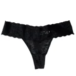 Low Waist Lace Floral Panties Black