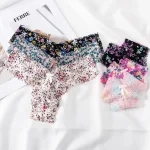 Low Waist Ruffled Lace Floral Panties White Floral