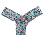 Low Waist Ruffled Lace Floral Panties Green