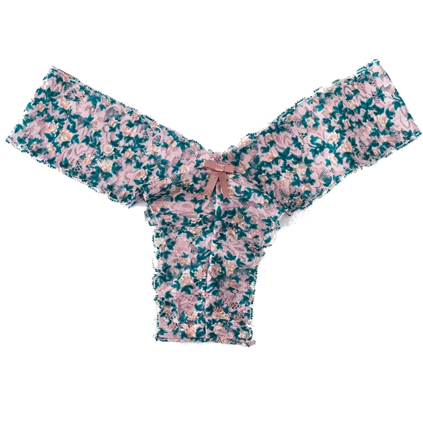 Low Waist Ruffled Lace Floral Panties Green