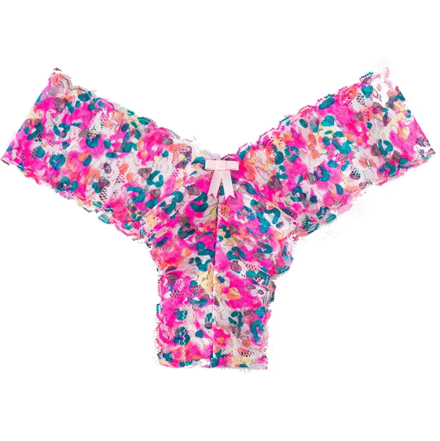 Low Waist Ruffled Lace Floral Panties Pink
