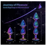 Colorful Stainless Steel Metal Anal Butt Plug Inches Triple Bead
