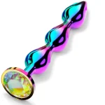 Colorful Stainless Steel Metal Anal Butt Plug Inches Triple Bead