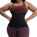 Neoprene Body Shaping Tummy Control Belt With Zipper and Hooks Black