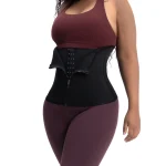 Neoprene Body Shaping Tummy Control Belt With Zipper and Hooks Black
