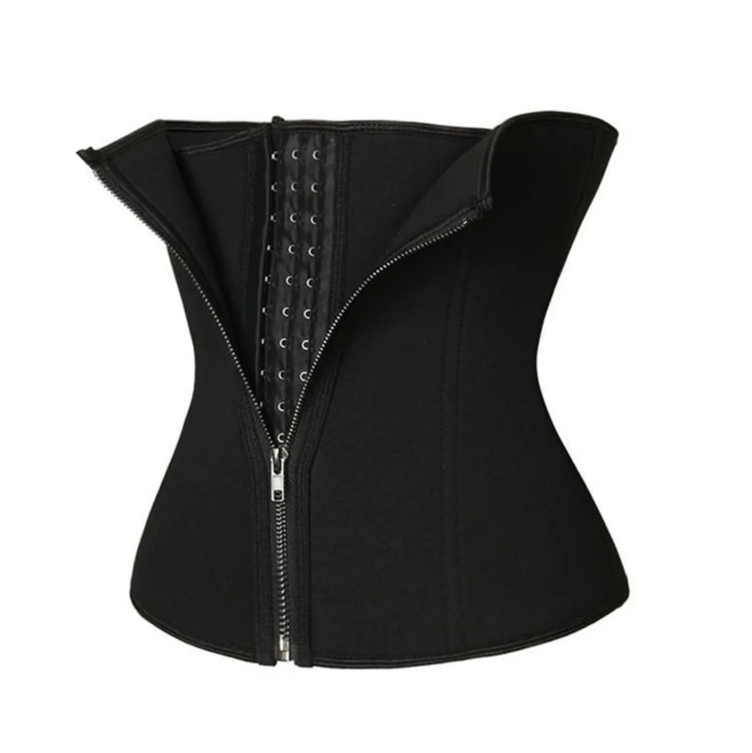 Neoprene Body Shaping Tummy Control Belt With Zipper and Hooks Black