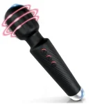 Powerful Modern Personal Wand Massager with Speeds Patterns Black Chrome