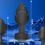 Remote Controlled Anal Plug Vibrator with Modes and Colored LED Lights Pink