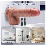 Realistic Inches Silicone Dildo with Suction Cup Base Caramel Glazed Mix