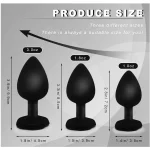 Silicone Rose Base Luxe Anal Plug Set Black