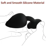 Silicone Rose Base Luxe Anal Plug Set Black