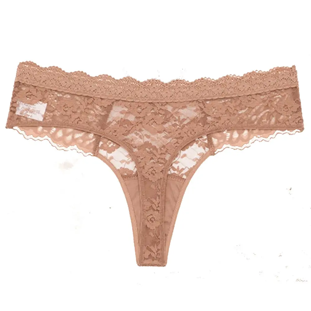 Breathable Low Waist Floral Lace Thong
