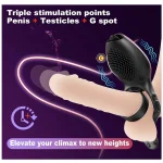Vibrating Silicone Cock Ring with Vibration Modes Black