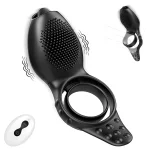 Vibrating Silicone Cock Ring with Vibration Modes Black