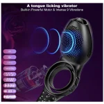 Vibrating Silicone Cock Ring with Vibration Modes Black