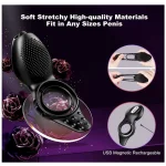 Vibrating Silicone Cock Ring with Vibration Modes Black