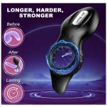 Vibrating Silicone Cock Ring with Vibration Modes Black