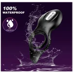 Vibrating Silicone Cock Ring with Vibration Modes Black