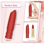 All Silicone Waterproof Rechargeable Bullet Vibrator with Quiet Powerful Vibration Modes Red