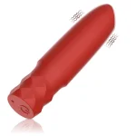 All Silicone Waterproof Rechargeable Bullet Vibrator with Quiet Powerful Vibration Modes Red