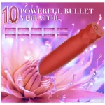 All Silicone Waterproof Rechargeable Bullet Vibrator with Quiet Powerful Vibration Modes Red