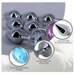 Aluminium Beaded Alloy Anal Beads Chrome with Gem
