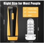 Automatic D Realistic Textured Male Masturbator with Thrusting & Vibration Modes Yellow